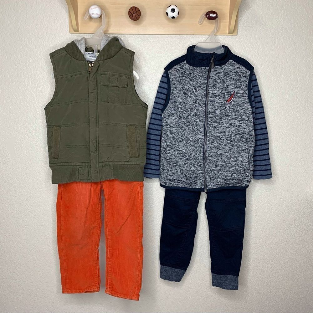 BUNDLE (5) Toddler Boy Size 3T Vest Sweaters & Pants